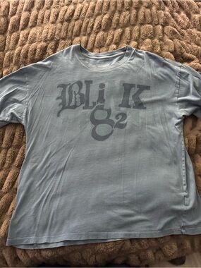 American Eagle Outfitters Light Blue Graphic Short Sleeve Tee